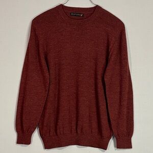 100% Baby Alpaca Sweater Rust Orange Peru Unisex Artisan Knit Soft Warm